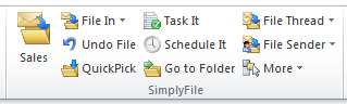 SimplyFile 3 Outlook 2010 and 2013 Ribbon UI