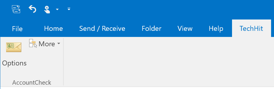 Outlook Ribbon TechHit tab