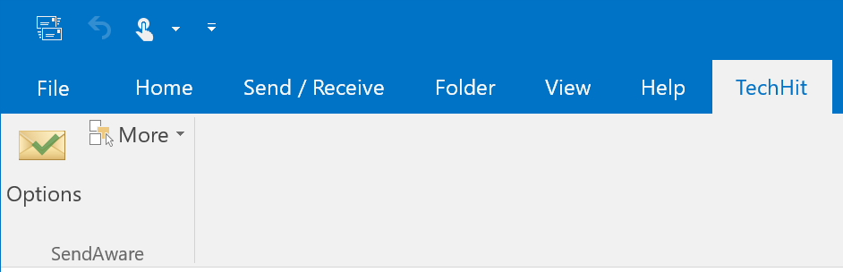 Outlook Ribbon TechHit tab