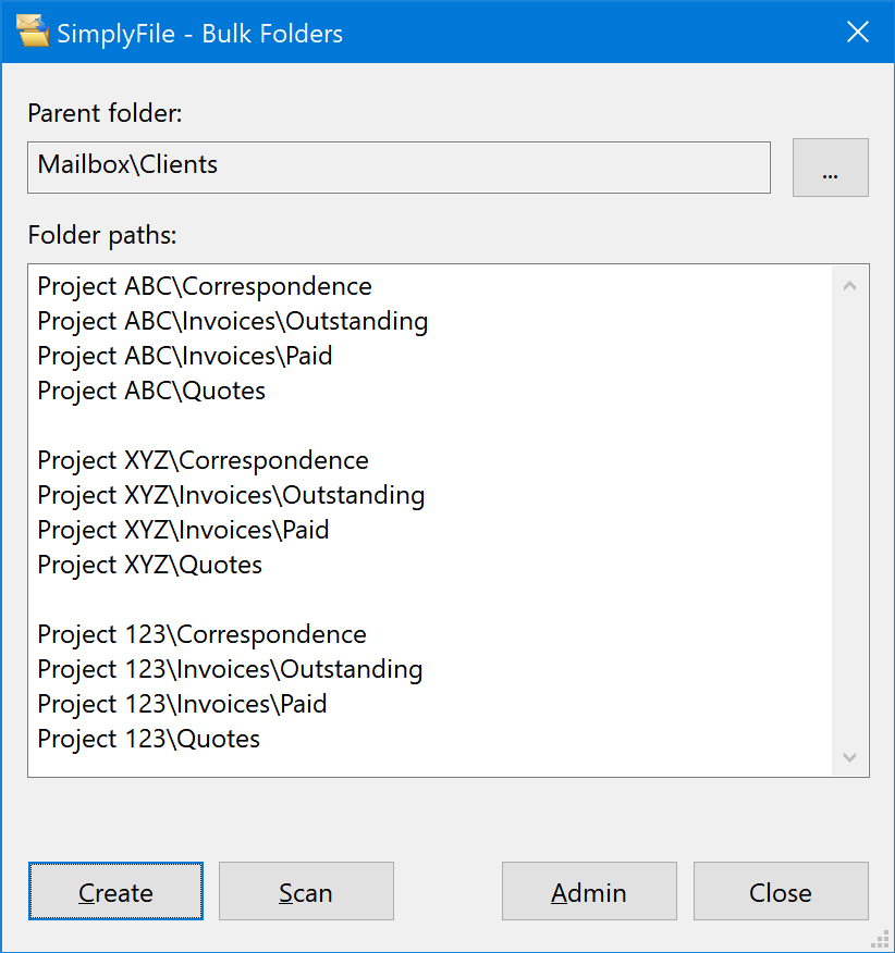 Outlook create folders deals