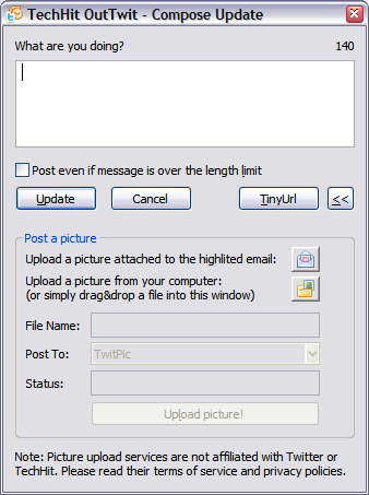 TwInbox Post Picture to Twitter Window