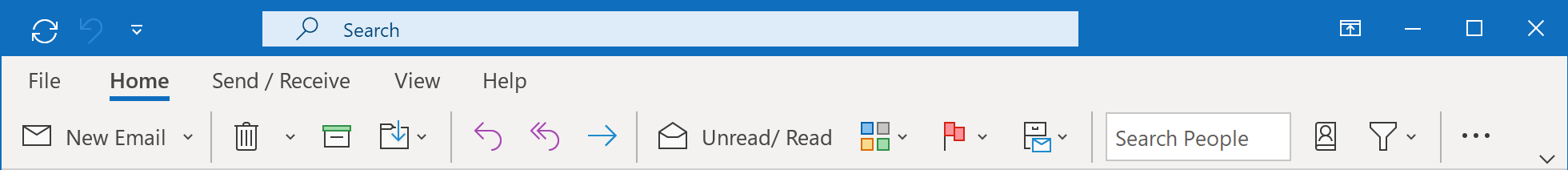 Outlook Ribbon - simplified view
