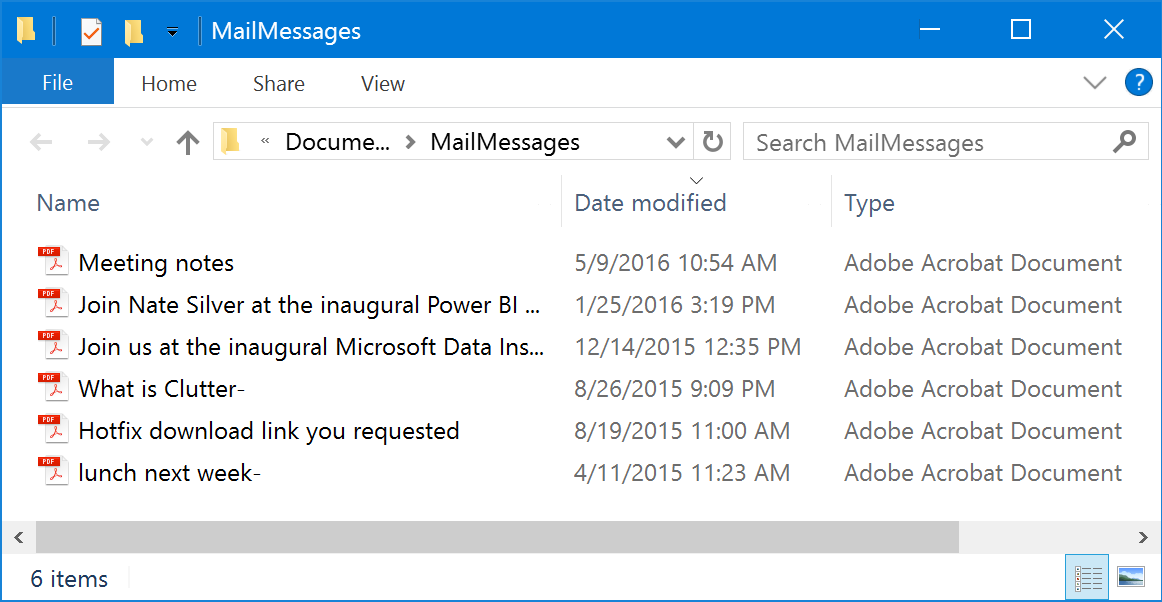 save email in outlook as pdf